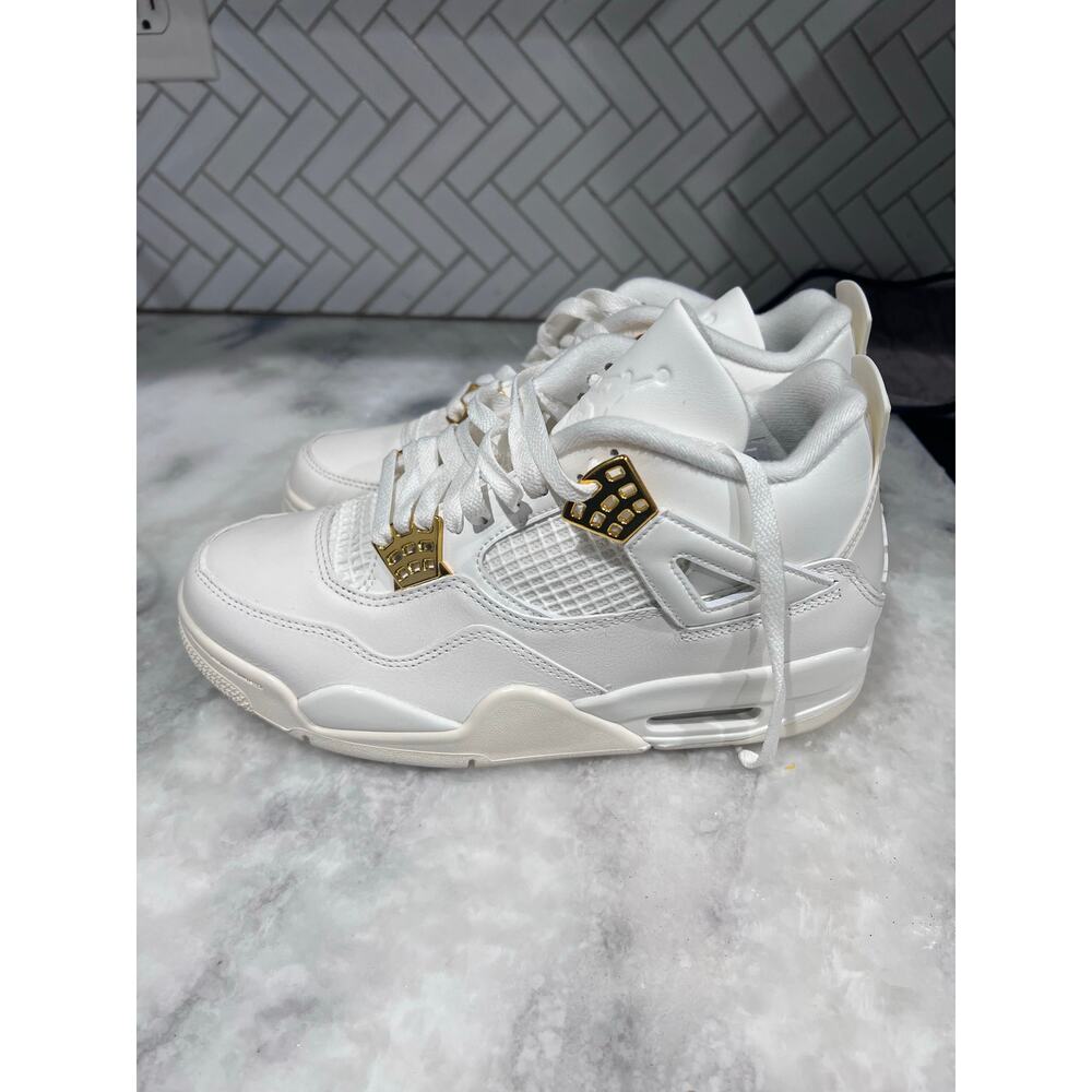 Nike Air Jordan 4 Retro White Gold Women’s 9 AQ9129-170 2024 OG Basketball